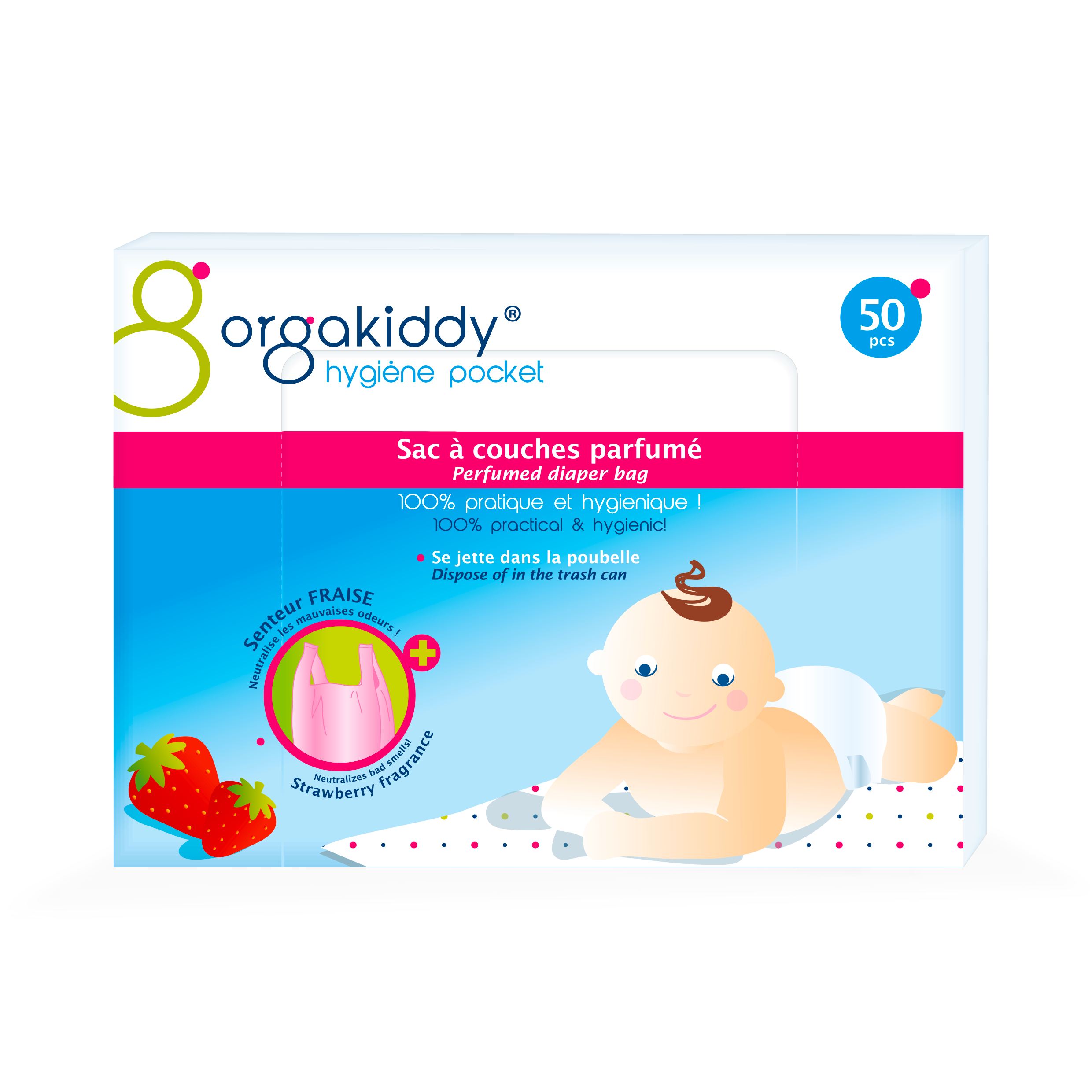 Orgakiddy sacs à couches parfumés fraise – Change bébé, Anti Odeur